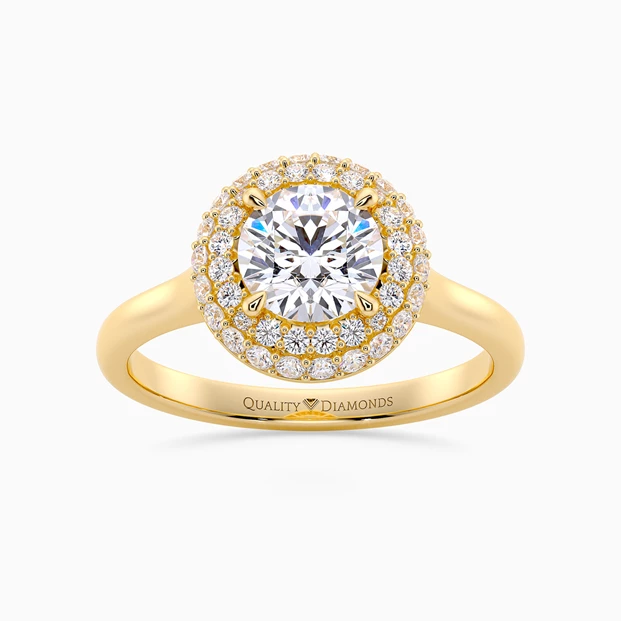 Diamond Set Round Brilliant Eclat Diamond Ring in 9K Yellow Gold