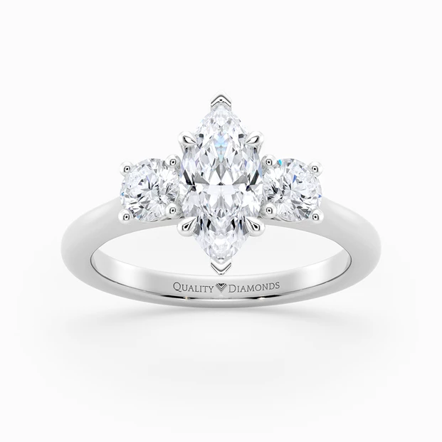Marquise Trilogy Noa Diamond Ring in Palladium