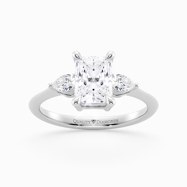 Radiant Trilogy Zahra Diamond Ring in Palladium