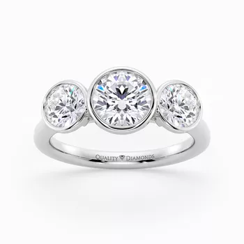 Round Brilliant Trilogy Milada Diamond Ring in Platinum 950