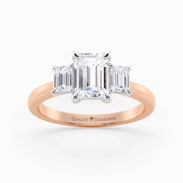 Emerald Trilogy Nayeli Diamond Ring in 9K Rose Gold