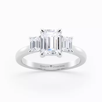 Emerald Trilogy Nayeli Diamond Ring in 18K White Gold