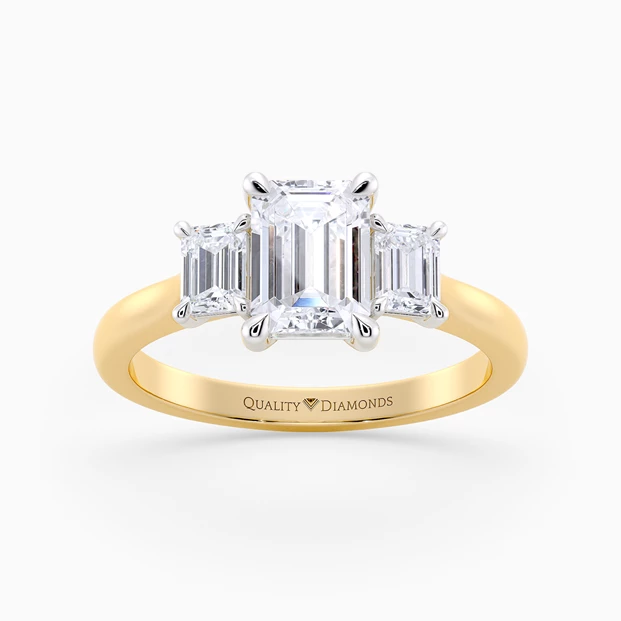 Emerald Trilogy Nayeli Diamond Ring in 18K Yellow Gold