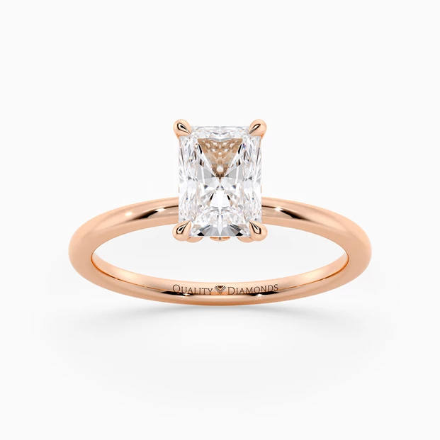 Diamond Set Radiant Flor Diamond Ring in 18K Rose Gold