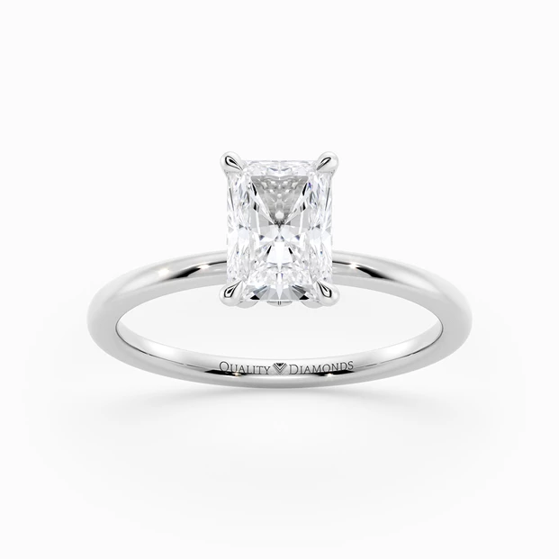 Diamond Set Radiant Flor Diamond Ring in Palladium