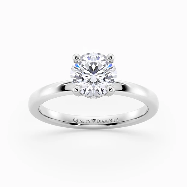 Diamond Set Round Brilliant Kala Diamond Ring in Platinum