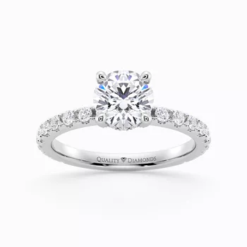 Diamond Set Hidden Halo Round Brilliant Kala Diamond Ring in Platinum