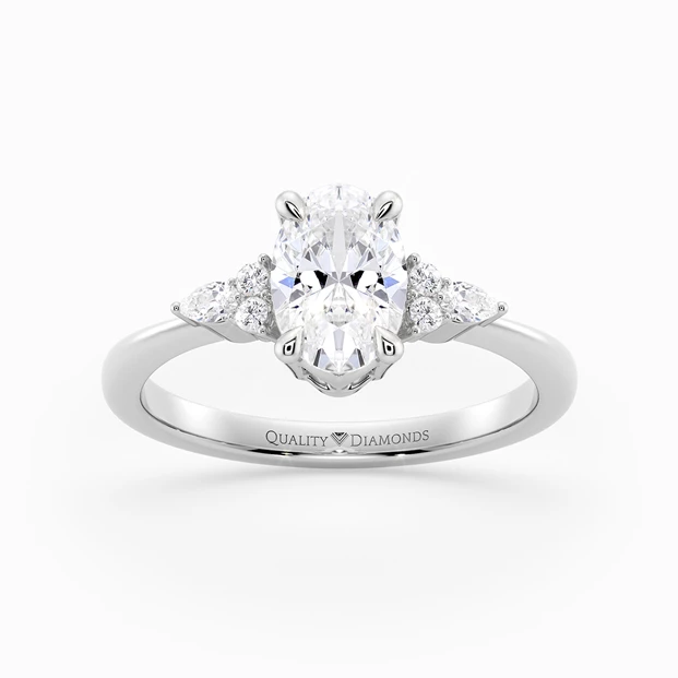 Diamond Set Oval Nara Diamond Ring in Platinum