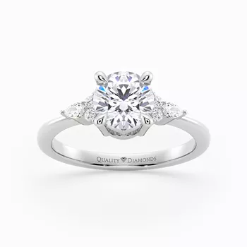 Diamond Set Round Brilliant Nara Diamond Ring in Platinum