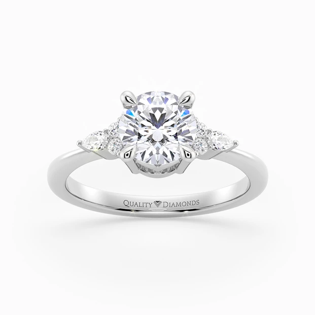 Diamond Set Round Brilliant Nara Diamond Ring in Platinum