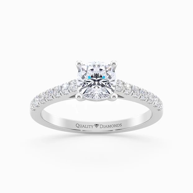 Diamond Set Cushion Milena Diamond Ring in Platinum