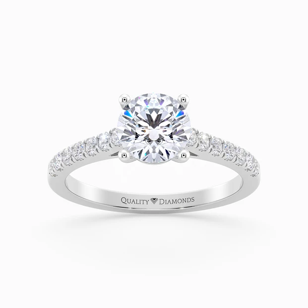 Diamond Set Round Brilliant Milena Diamond Ring in 9K White Gold