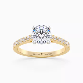 Diamond Set Round Brilliant Milena Diamond Ring in 18K Yellow Gold
