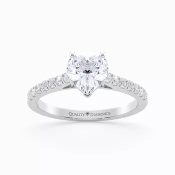 Diamond Set Heart Milena Diamond Ring in Platinum