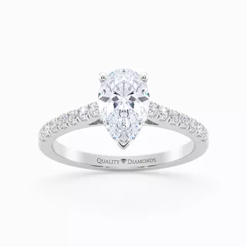 Diamond Set Pear Milena Diamond Ring in Platinum