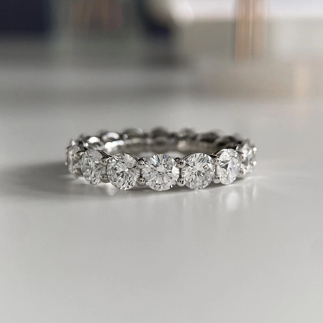 Platinum 4.2mm Full Double Gallery Diamond Set Ring