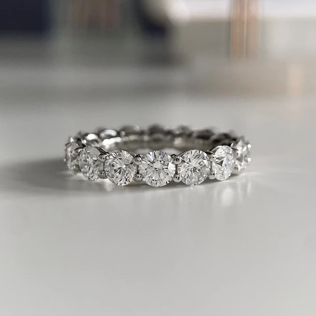 Platinum 4.2mm Full Double Gallery Diamond Set Ring