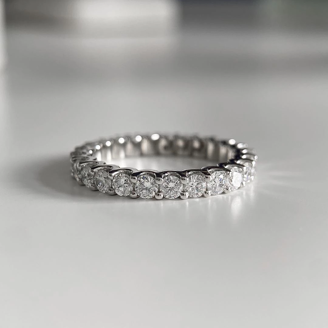 Platinum 2.7mm Full U Collet Set Diamond Ring