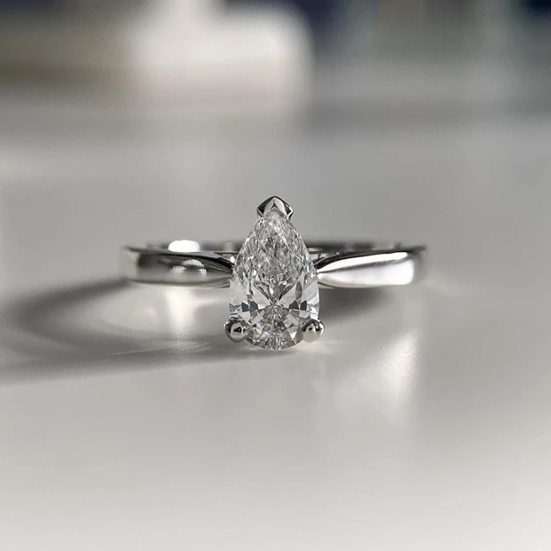 0.73ct Pear Clara Diamond Ring in Platinum