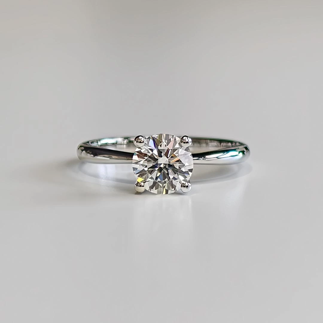 1.11ct Lab-Grown Round Brilliant Amorette Diamond Ring in Platinum