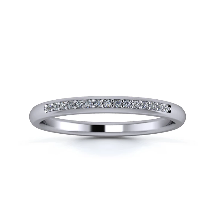 Platinum 2mm One Third Grain Diamond Set Ring
