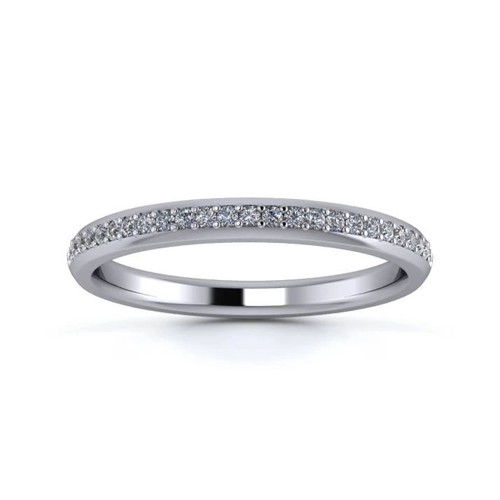 Platinum 2.2mm Half Grain Diamond Set Ring