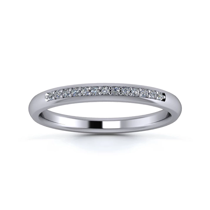 Platinum 2.2mm Quarter Grain Diamond Set Ring
