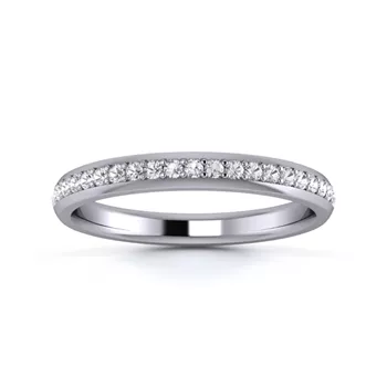 18K White Gold 2.5mm Half Grain Diamond Set Ring