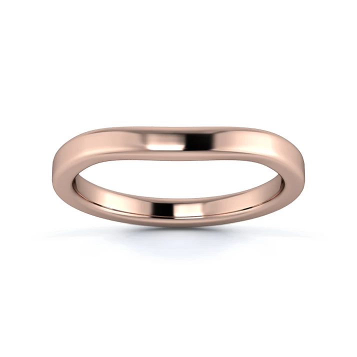 18K Rose Gold 2.2mm Slight Wave Wedding Ring