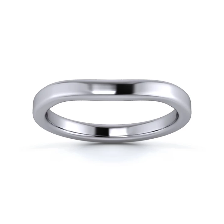 18K White Gold 2.2mm Slight Wave Wedding Ring