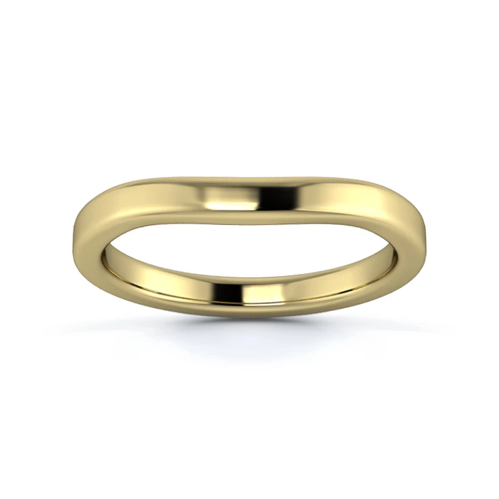 18K Yellow Gold 2.2mm Slight Wave Wedding Ring