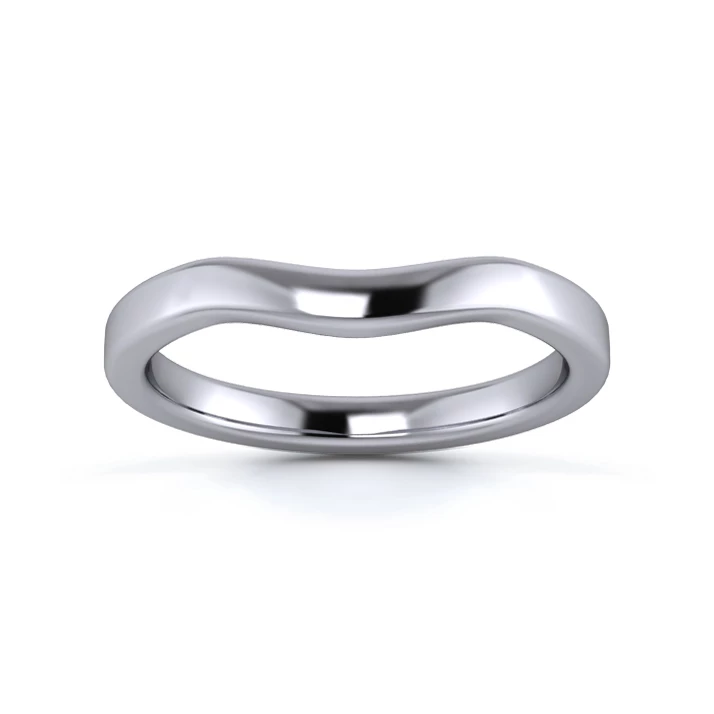 Platinum 950 2.2mm Gentle Wave Wedding Ring
