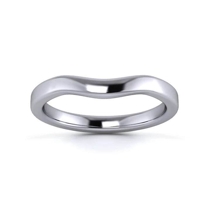Split Two Diamond Set 950 Palladium 4mm Wedding Ring