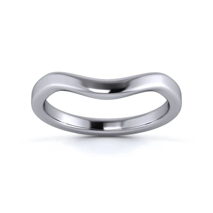 Platinum 950 2.2mm Dramatic Wave Wedding Ring