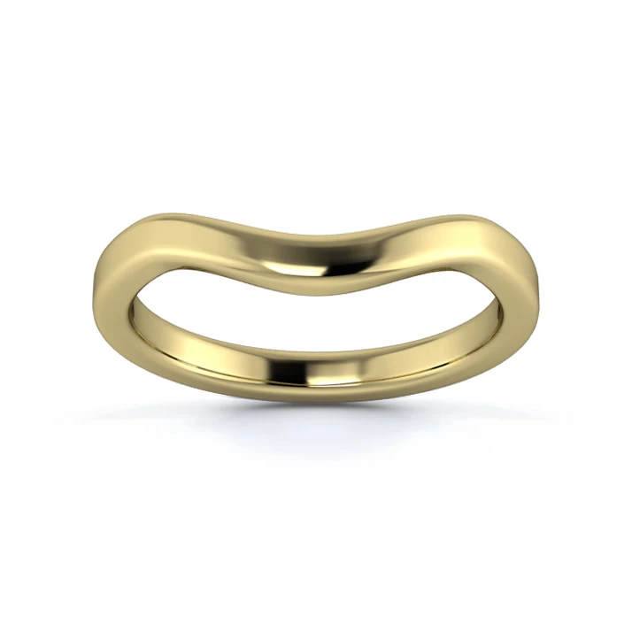 18K Yellow Gold 2.2mm Dramatic Wave Wedding Ring