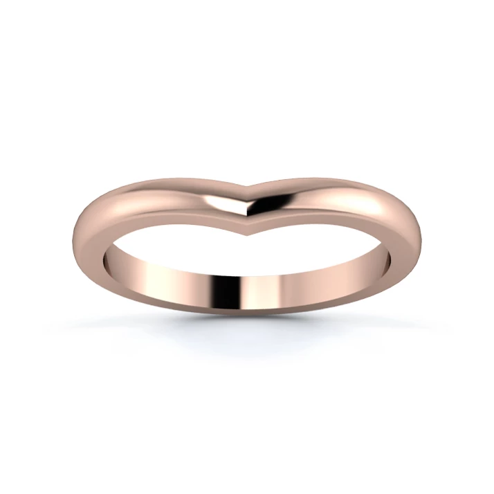 18K Rose Gold 2.2mm Wishbone Wedding Ring