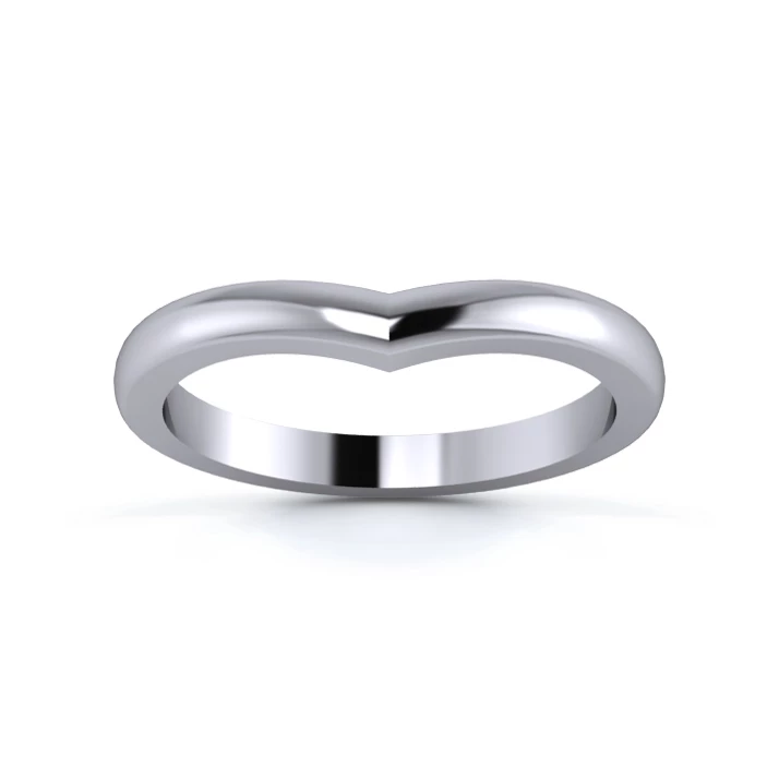 Platinum 950 2.2mm Wishbone Wedding Ring