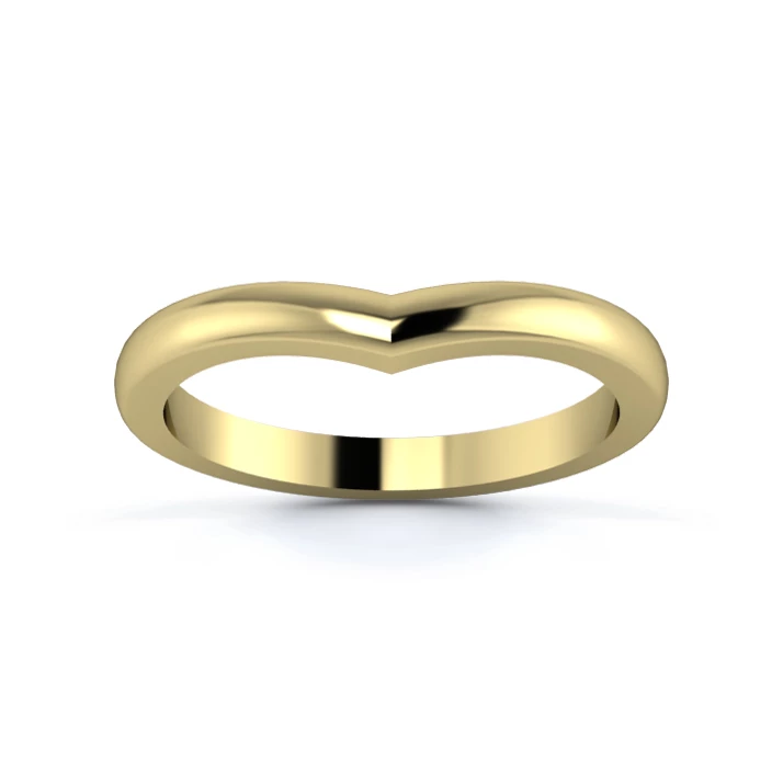 18K Yellow Gold 2.2mm Wishbone Wedding Ring