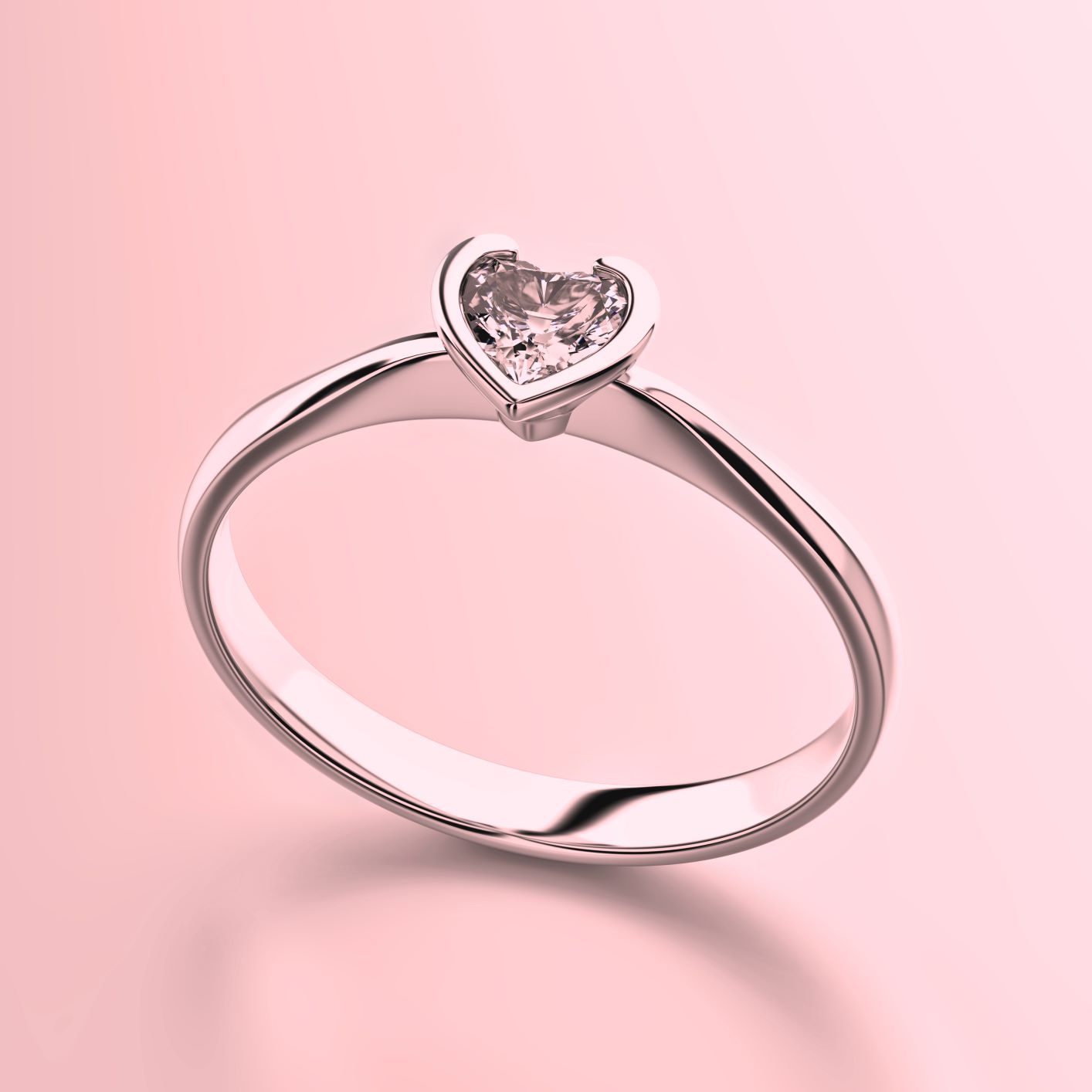1.37ct GIA Light Pink Heart Shape Diamond Ring – Rare Colors