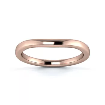 18K Rose Gold 2mm Slight Wave Wedding Ring