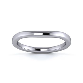 18K White Gold 2mm Slight Wave Wedding Ring