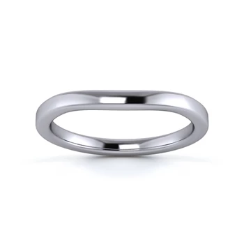 18K White Gold 2mm Slight Wave Wedding Ring
