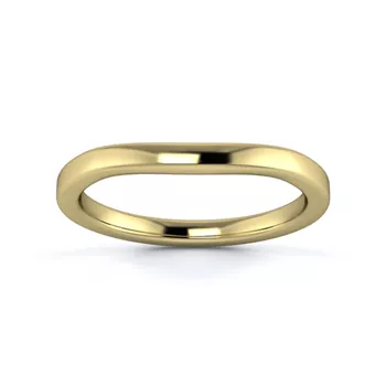 18K Yellow Gold 2mm Slight Wave Wedding Ring