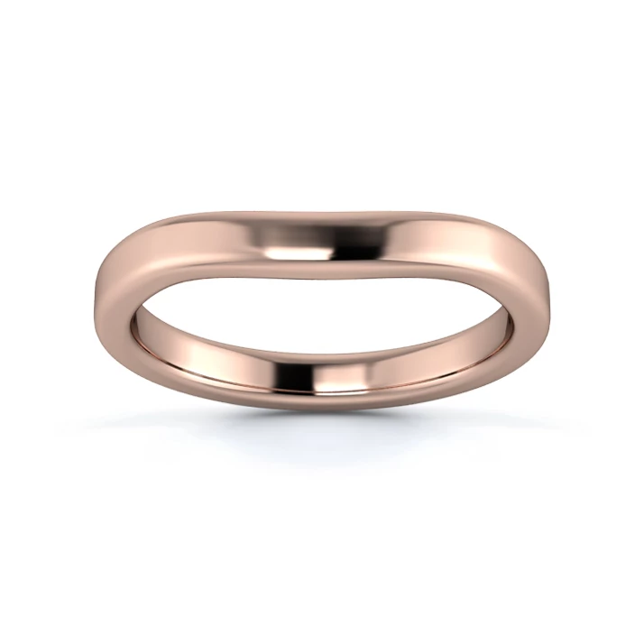 18K Rose Gold 2.5mm Slight Wave Wedding Ring