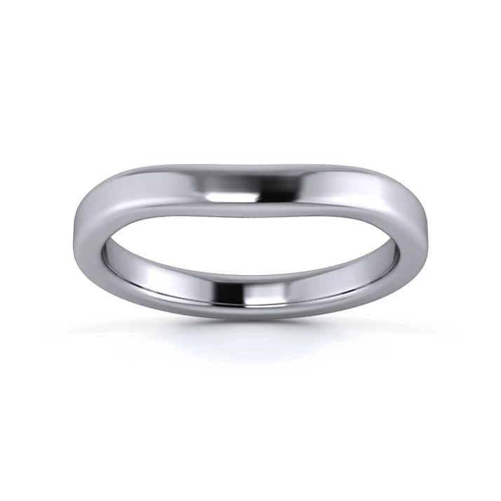 18K White Gold 2.5mm Slight Wave Wedding Ring
