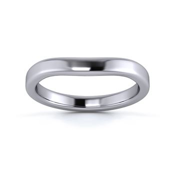 Platinum 950 2.5mm Slight Wave Wedding Ring