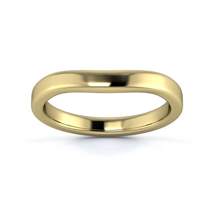 18K Yellow Gold 2.5mm Slight Wave Wedding Ring