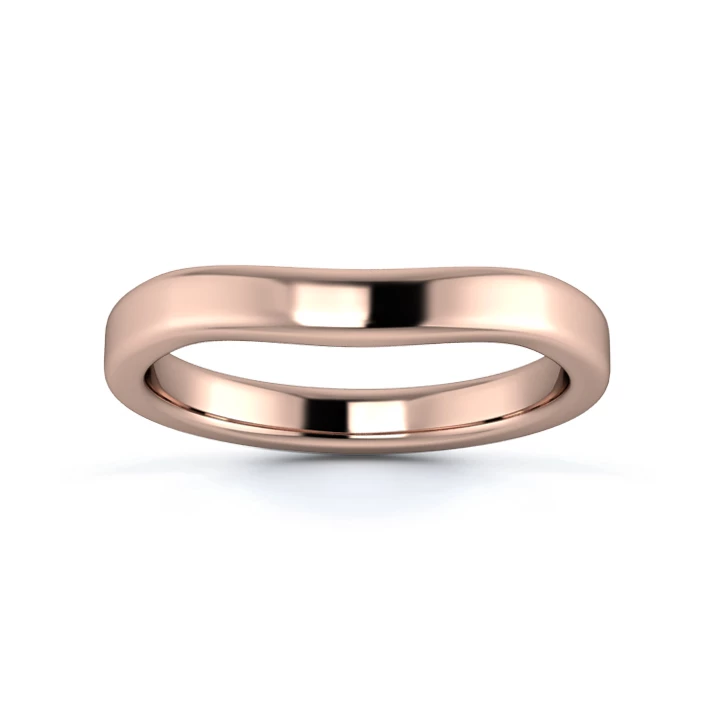 18K Rose Gold 2.7mm Slight Wave Wedding Ring