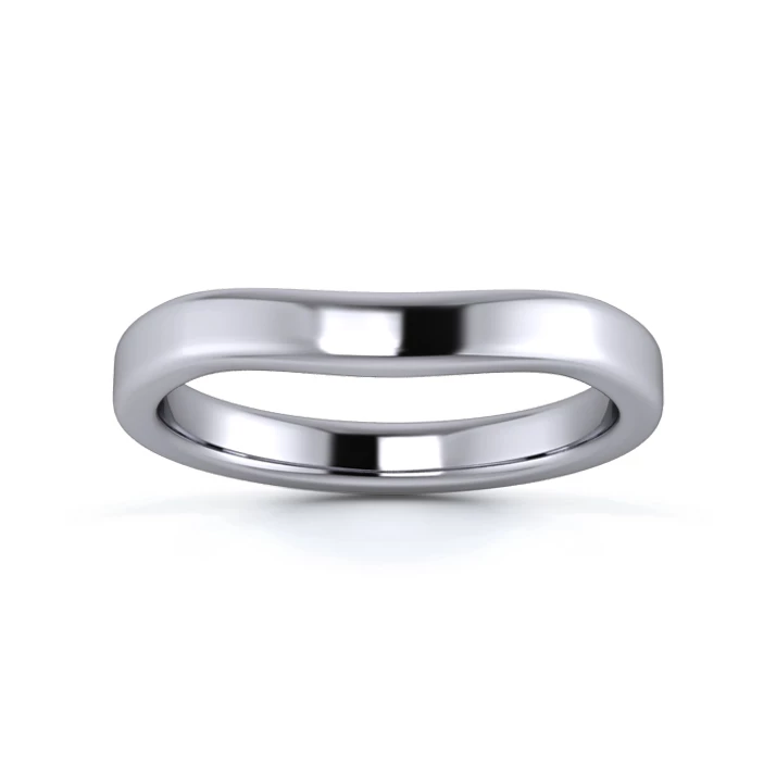 Platinum 950 2.7mm Slight Wave Wedding Ring