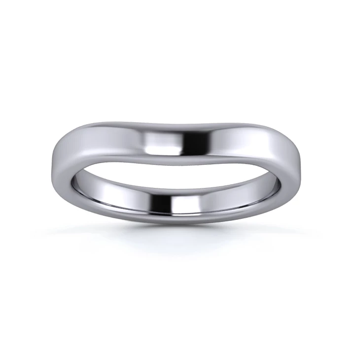 Platinum 950 3mm Slight Wave Wedding Ring